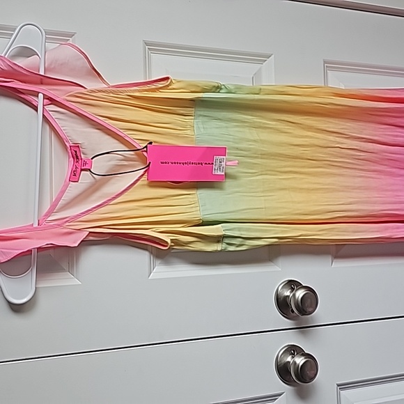 Betsy Johnson Rainbow Sunrise Maxi Ankle Dress  in Ladies Size S NWT - Picture 11 of 11